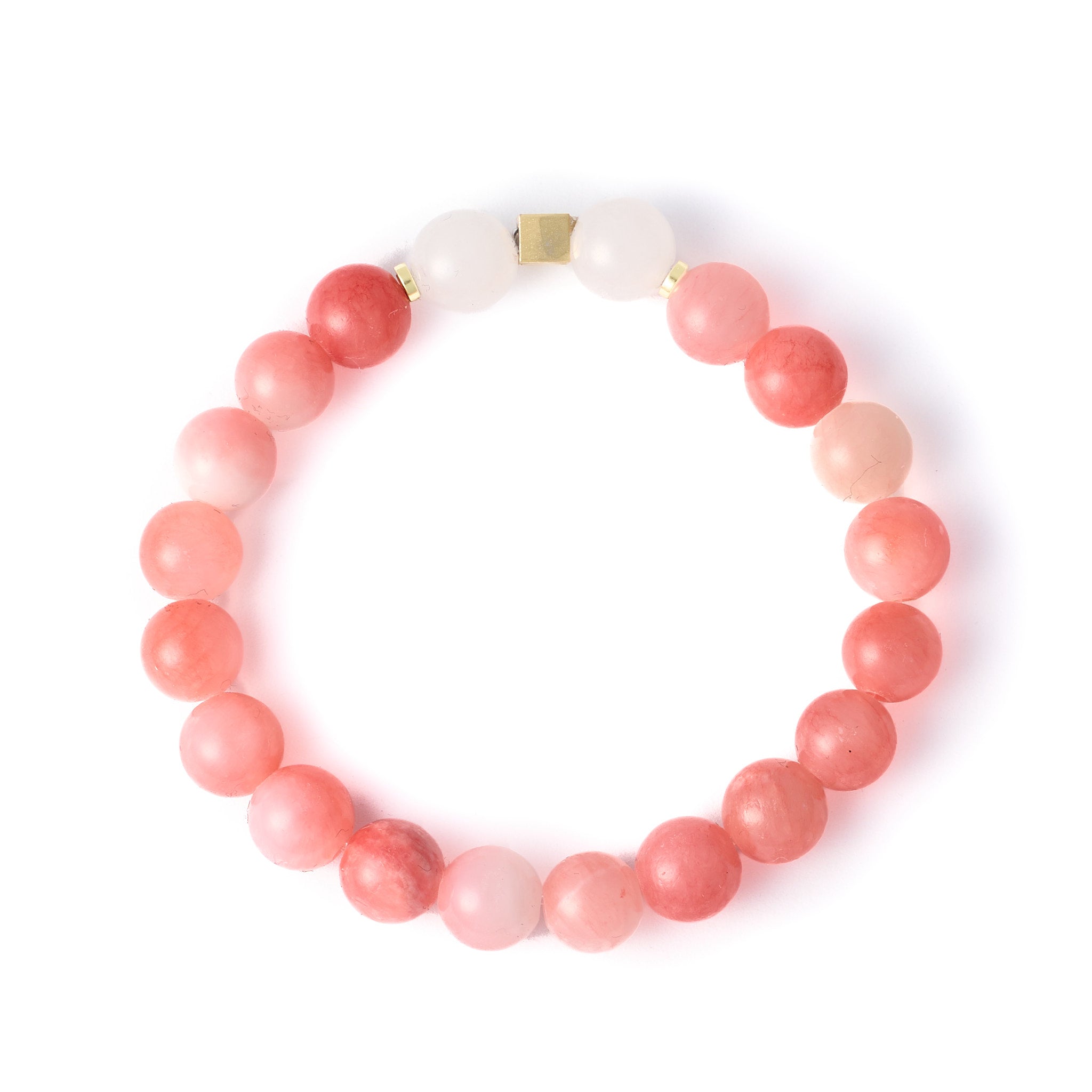 Blush Current Armband aus Quarz, Jadeit, Hämatit und chirurgischem Edelstahl in Rosétönen