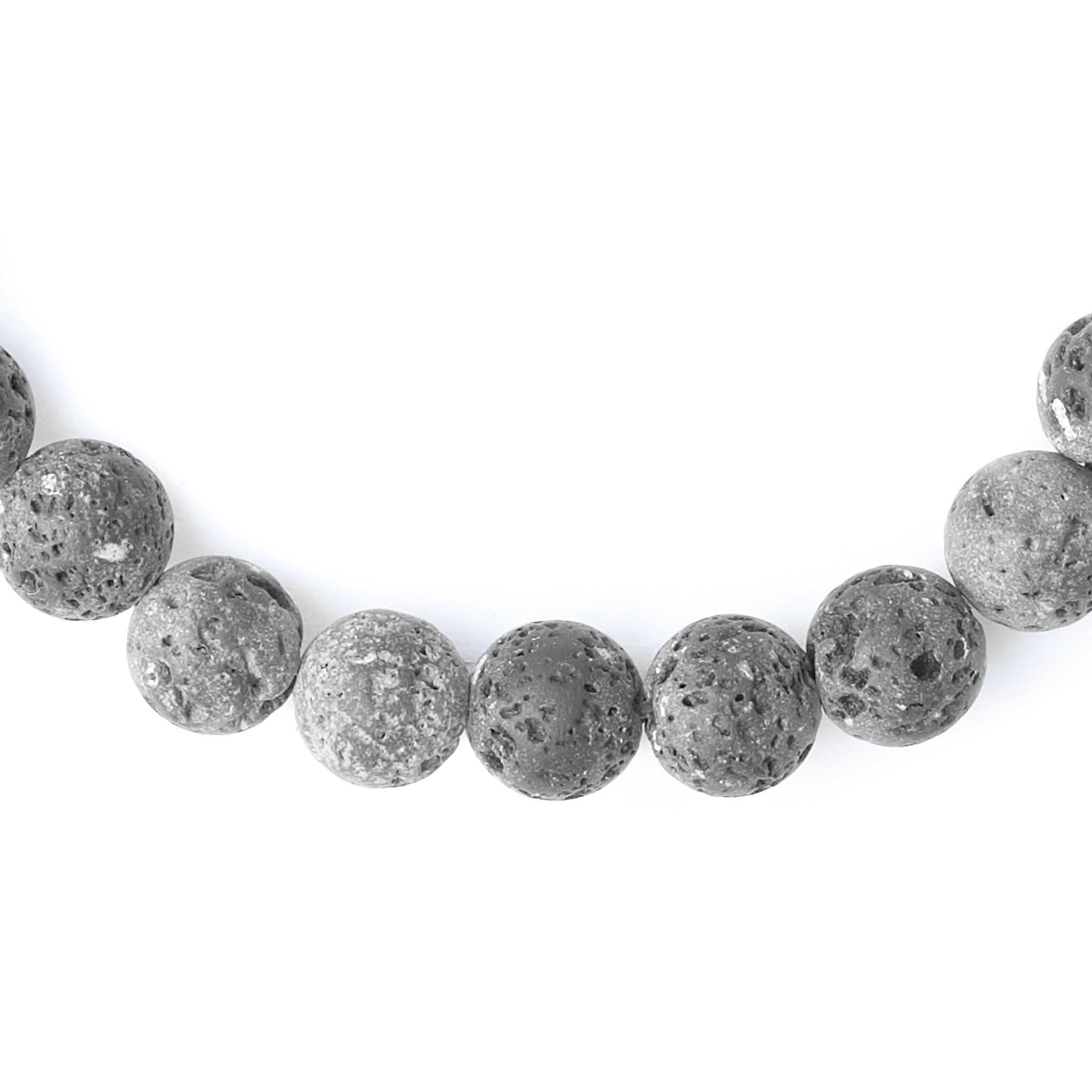 Unterer Bereich des Volcanic Vein Armbands mit grauen Lavaperlen