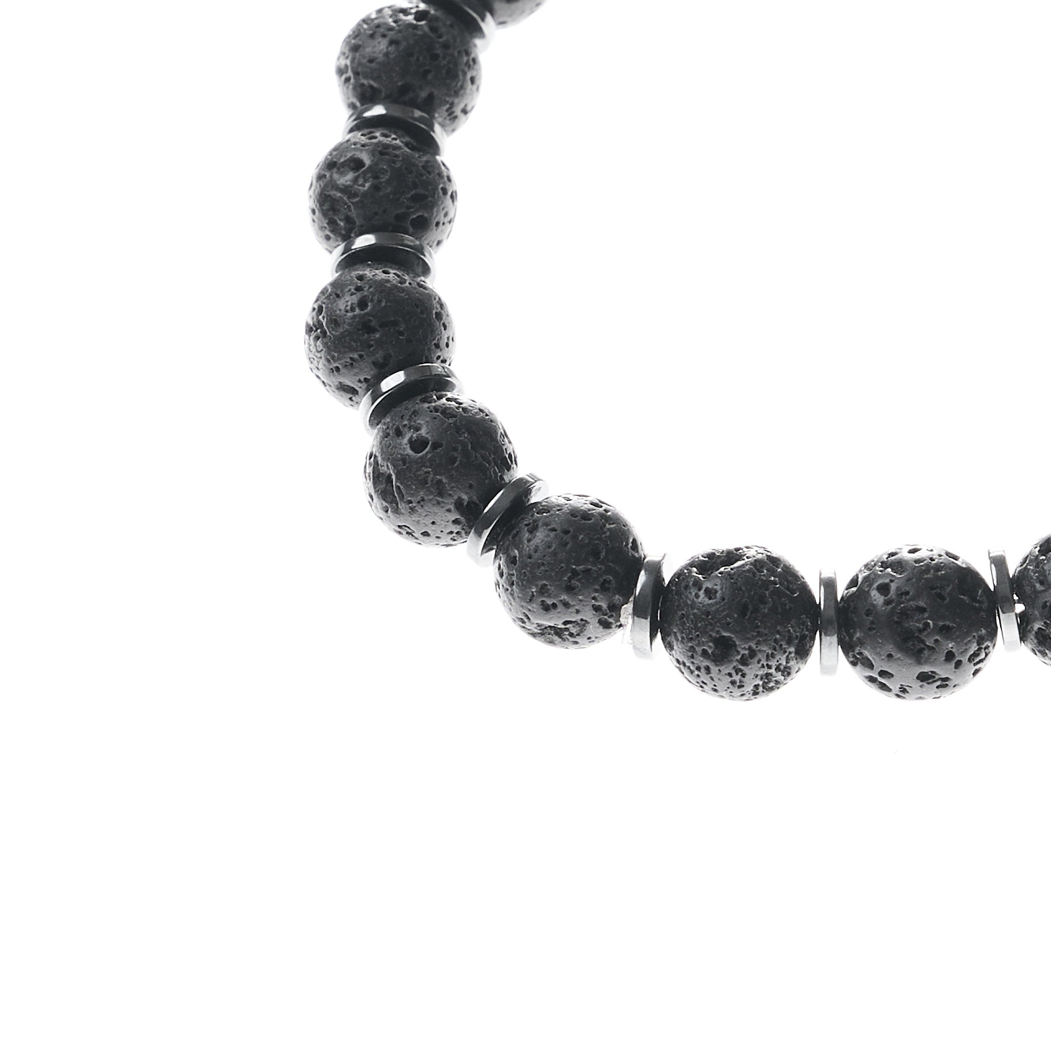 Perlenarmband aus Lavastein & Hämatit